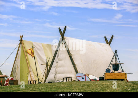 Wikinger-Dorf an der isländischen Festival of Manitoba, Gimli, Manitoba, Kanada. Stockfoto