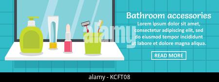 Badezimmer Zubehör banner horizontale Konzept Stock Vektor