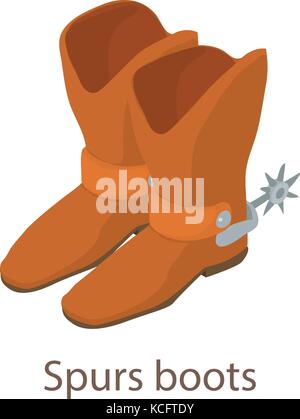 Sporen stiefel Symbol, isometrische 3D-Stil Stock Vektor