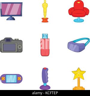 Kamerasymbole, Cartoon Stil Stock Vektor