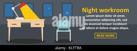 Nacht werkraum Banner horizontale Konzept Stock Vektor