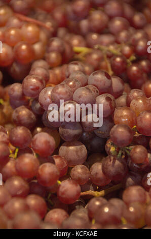 Trauben Cluster Bunch Red Bulk Tisch Wein Bauern Markt Bio Fersh Obst Gemüse Stockfoto