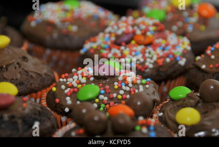 Nahaufnahme der cupcake Dessert in einem Geburtstag Stockfoto
