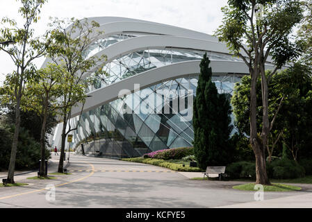 Teil des riesigen Flower Dome in den Gardens by the Bay in Singapur Stockfoto