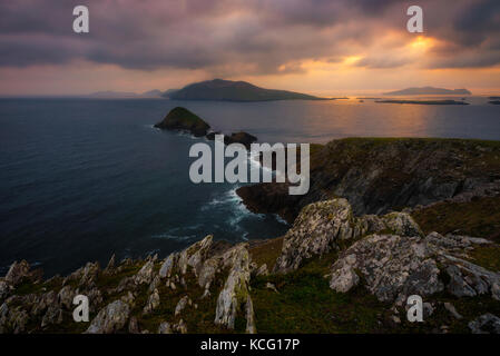 Kerry - Irland, Sonnenuntergang am Slea Head Stockfoto
