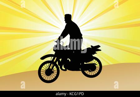 Motorradfahrer Silhouette auf der Abstract background-Vektor Stock Vektor