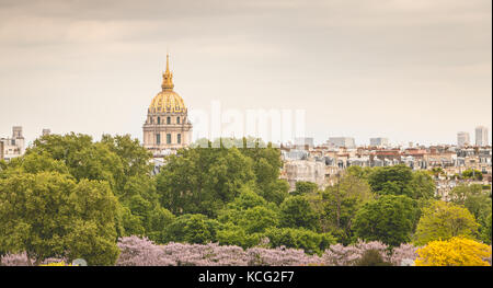 Blick über die Dächer von invalides Denkmäler aus der Place du Trocadéro, Paris, Frankreich Stockfoto