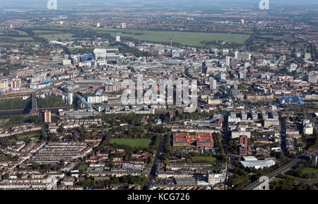 Luftaufnahme von Gateshead und Newcastle upon Tyne, Großbritannien Stockfoto