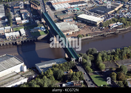 Luftaufnahme der Königin Elizabeth Bridge in Sunderland, Großbritannien Stockfoto