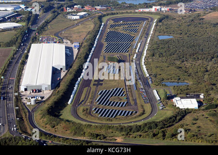 Luftaufnahme der Teststrecke bei Nissan Motor Manufacturing (UK) Ltd, Sunderland, Großbritannien Stockfoto
