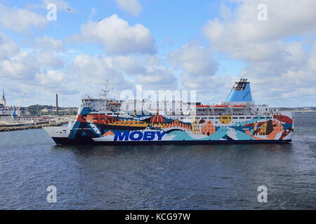 MS Prinzessin Anastasia im Hafen von Tallin, Estland, Ostsee - ein cruiseferry 1986 erbaut und wird derzeit von im Besitz von Moby Lines. Stockfoto