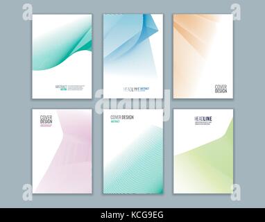 Satz von Cover Design mit Hintergrund der geometrischen Linien. Modernes Design. Vektor Stock Vektor