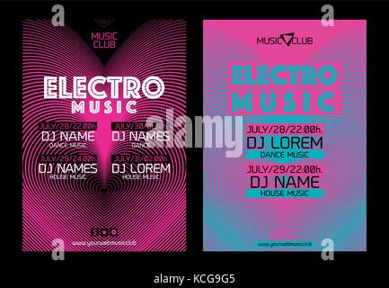 Vorlage für Poster Design oder elektronische Musik Banner. Vektor Stock Vektor