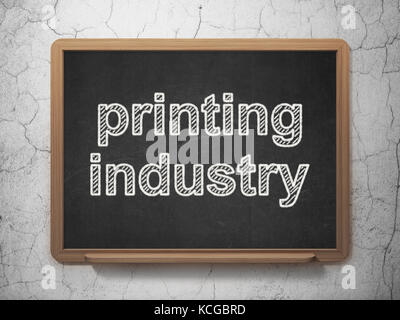 Manufacuring Konzept: Druckindustrie auf schiefertafel Hintergrund Stockfoto
