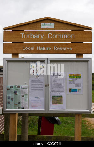 Turbary gemeinsame lokale Natur finden Eingang, Aushang, Dorset, Großbritannien Stockfoto
