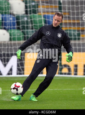 Deutschland-Torwart Marc-Andre ter Stegen während der Trainingseinheit im Windsor Park, Belfast. Stockfoto