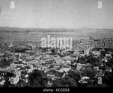 Kanada, Blick vom Mount Real an die Stadt Montreal und dem Sankt-Lorenz-Strom, Provinz Quebec, digital verbesserte Reproduktion einer historischen Foto aus dem (geschätzten) Jahr 1899 Stockfoto