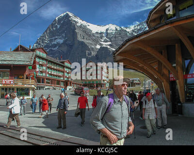 Eiger, North Face von Kleine Scheidegg, Lauterbrunnen, Berner Oberland, Schweiz Stockfoto