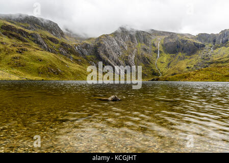 Llyn Idwal Blick in die Küche des Teufels, Snowdonia, Wales, Großbritannien Stockfoto