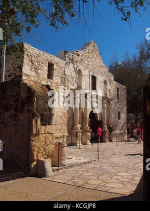 The Alamo, San Antonio, Texas, 2016. Ort der Schlacht um die Unabhängigkeit von Texas im Jahr 1836. Stockfoto