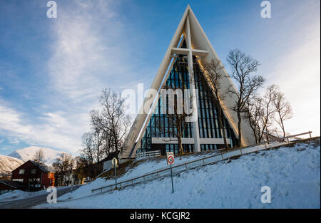 Tromsdalen Kirche, auch als ishavskatedralen bekannt, die Eismeerkathedrale, Tromso, Norwegen Stockfoto