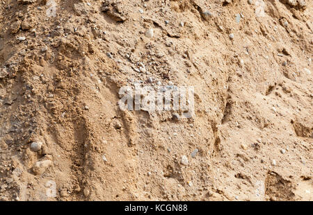 Braun Sand Textur. Hintergrund aus feinem Sand für ein Bauwerk verwendet. Nach oben Schließen Stockfoto