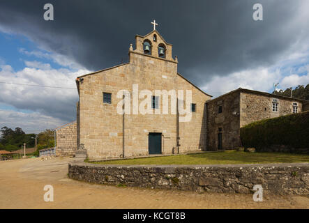 Soandres, Provinz La Coruna, Galicien, Spanien. das Kloster von San Pedro de soandres aus dem 10. Jahrhundert. Stockfoto