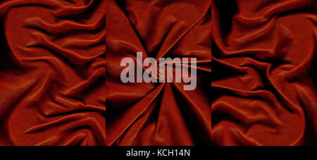 Eingestellt von Dunkelrot zerknittert Leder Texturen für Hintergrund Stockfoto