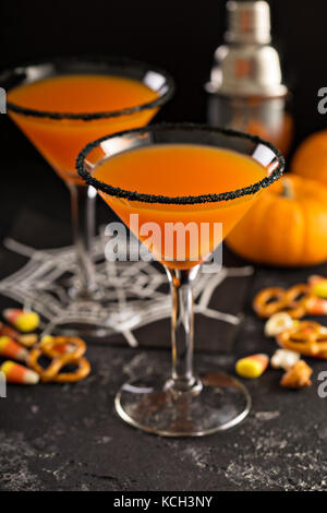 Halloween oder fallen Cocktail pumpkintini Stockfoto