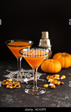 Halloween oder fallen Cocktail pumpkintini Stockfoto