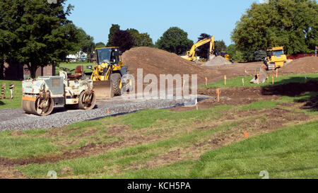 Baustelle mit schwerem Gerät. Stockfoto