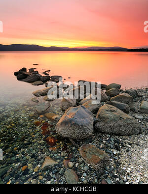 Sonnenuntergang, Patricia Bay, North Saanich, Vancouver Island, BC Kanada Stockfoto