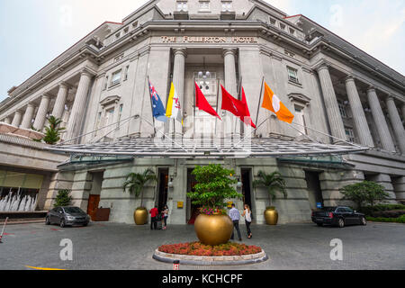 Das Fullerton Hotel, Singapore Stockfoto