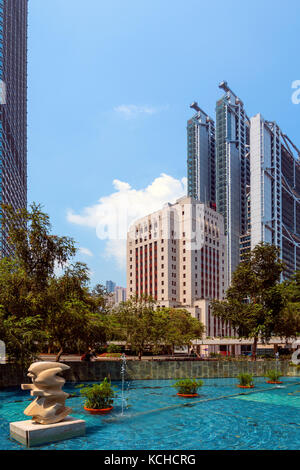 Chater Garden, HSBC und Bank of China, Hong Kong Stockfoto