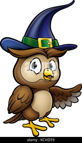 Cartoon Owl Charakter Stock Vektor