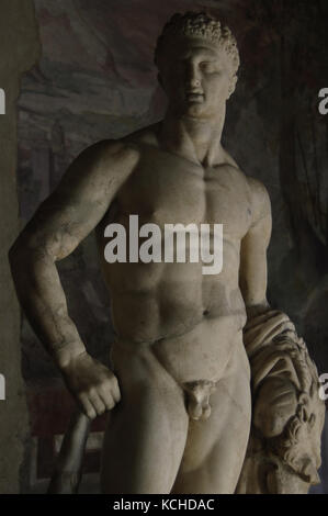 Herkules. römischen Gott (griechisch Herakles). Statue. Marmor. Sammlung lodovisi. altemps Palast. National Museum. Rom. Italien. Stockfoto