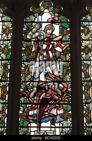 Glasfenster mit Jesus und die Apostel in der Kathedrale von Leicester Stockfoto