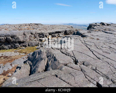 Die felsigen Gipfel der Foel Penolau im Norden der Rhinog Strecke der Berge im Snowdonia National Park, North Wales Stockfoto