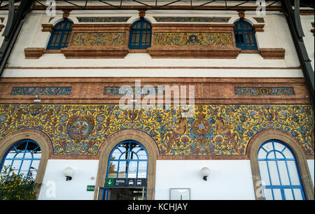 Detail der Dekoration der Bahnhof in Jerez de la Frontera, Andalusien, Spanien Stockfoto