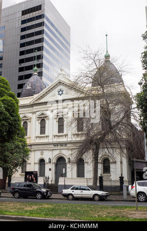 Die East Melbourne hebräische Gemeinde, Synagoge, auf Albert St, Melbourne, Victoria, Australien. Stockfoto