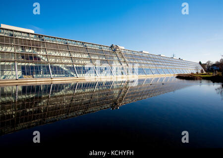 Deutschland, Ruhrgebiet, Gelsenkirchen, Wissenschaftspark Rheinelbe, 300m lange Glaspassage. Deutschland, Ruhrgebiet, Gelsenkirchen, Technologiezentrum Wissens Stockfoto