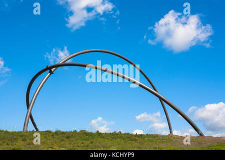 Deutschland, Ruhrgebiet, Herten, die 50 Meter hohen Bögen des Horizont-Observatoriums auf dem Haufenhorst Hoheward (das Horizont-Observatorium ist eine moderne Version des t Stockfoto