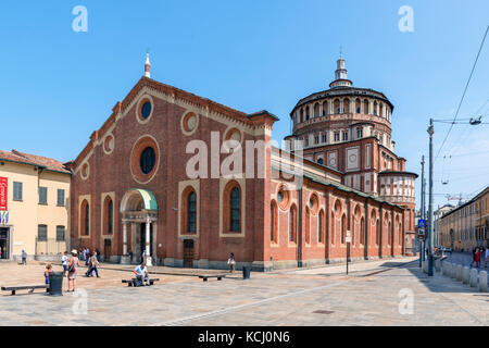 Die Kirche von Santa Maria delle Grazie (Heim zu Da Vincis "Letztes Abendmahl"), Mailand, Lombardei, Italien Stockfoto