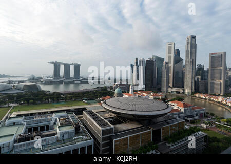 Singapur Skyline von Singapur am frühen Morgen Stockfoto