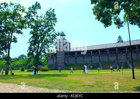 Baturyn Zitadelle der Kosak hetmanate. alten slawischen Architektur von baturyn Festung in hetman Kapital Stockfoto