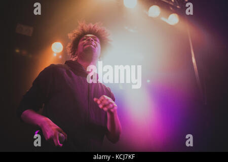 Der amerikanische Rapper Daniel Dewan Sewel ist besser bekannt unter seinem Künstlernamen Danny Brown und spielt hier ein Live-Konzert im Pumpehuset in Kopenhagen. Dänemark, 06/03 2014. Stockfoto