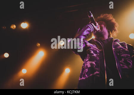 Der amerikanische Rapper Daniel Dewan Sewel ist besser bekannt unter seinem Künstlernamen Danny Brown und spielt hier ein Live-Konzert im Pumpehuset in Kopenhagen. Dänemark, 06/03 2014. Stockfoto