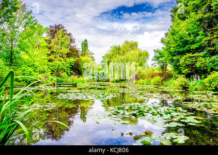Berühmte Seerosenteich in Monets Garten Stockfoto