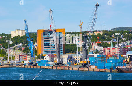 Kommerzielle container Hafen, St. John's, Neufundland, Kanada Stockfoto