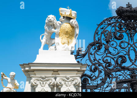Wien, Österreich - August 7, 2016: Detail dem Haupttor des belvadere Palace Stockfoto